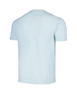 Men's Blue Distressed Jimi Hendrix Flowers Washed Graphic T-shirt