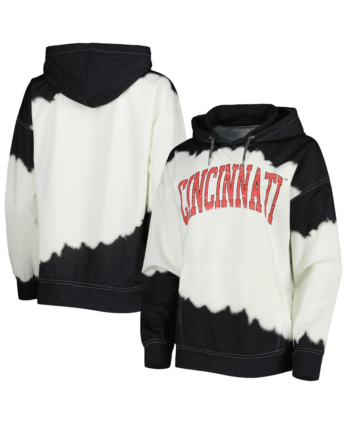 Shop Gameday Couture Women's  White, Black Distressed Cincinnati Bearcats For The Fun Double Dip-dyed Pull In White,black