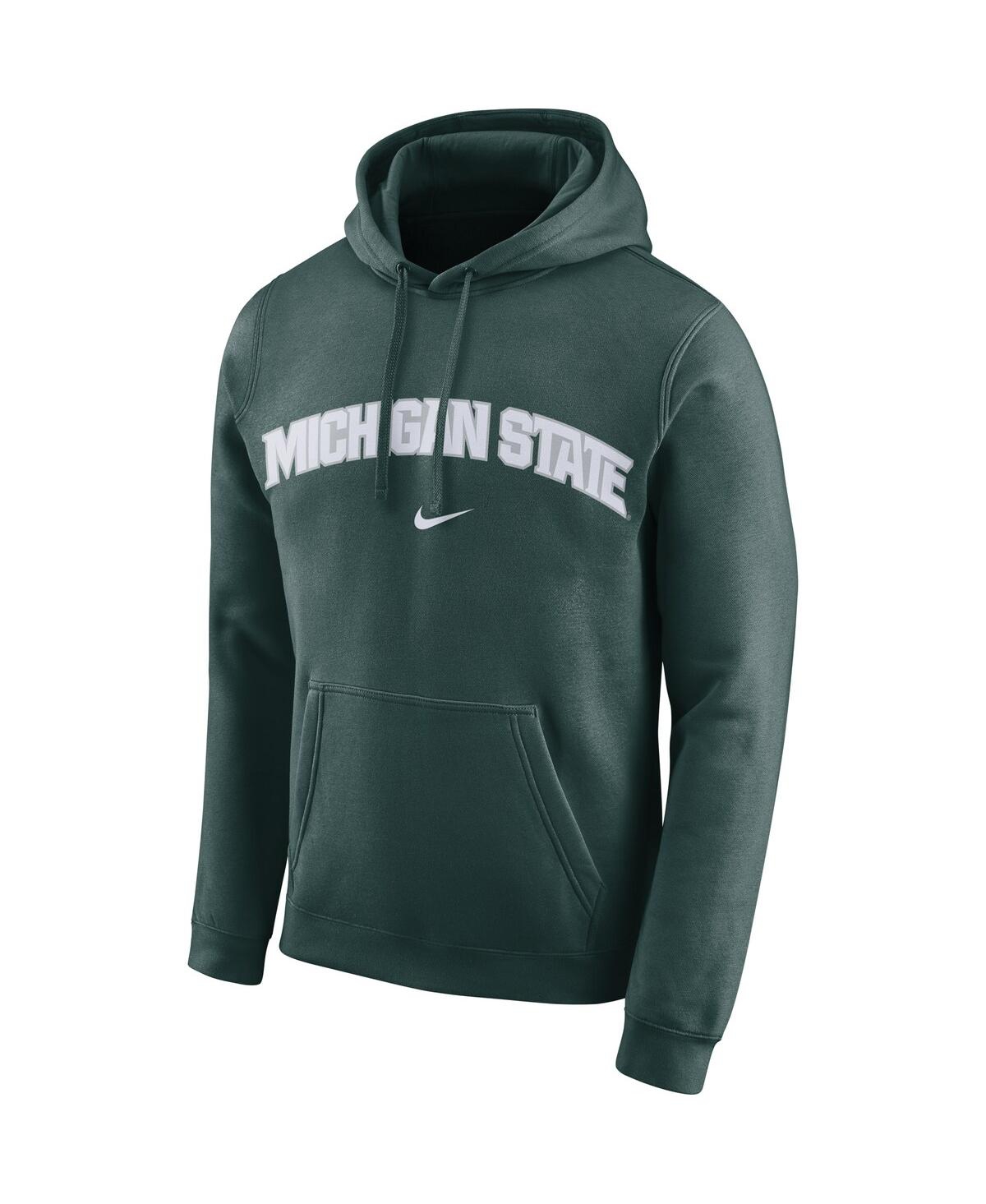 Shop Nike Men's  Green Michigan State Spartans Arch Club Fleece Pullover V-neck Hoodie