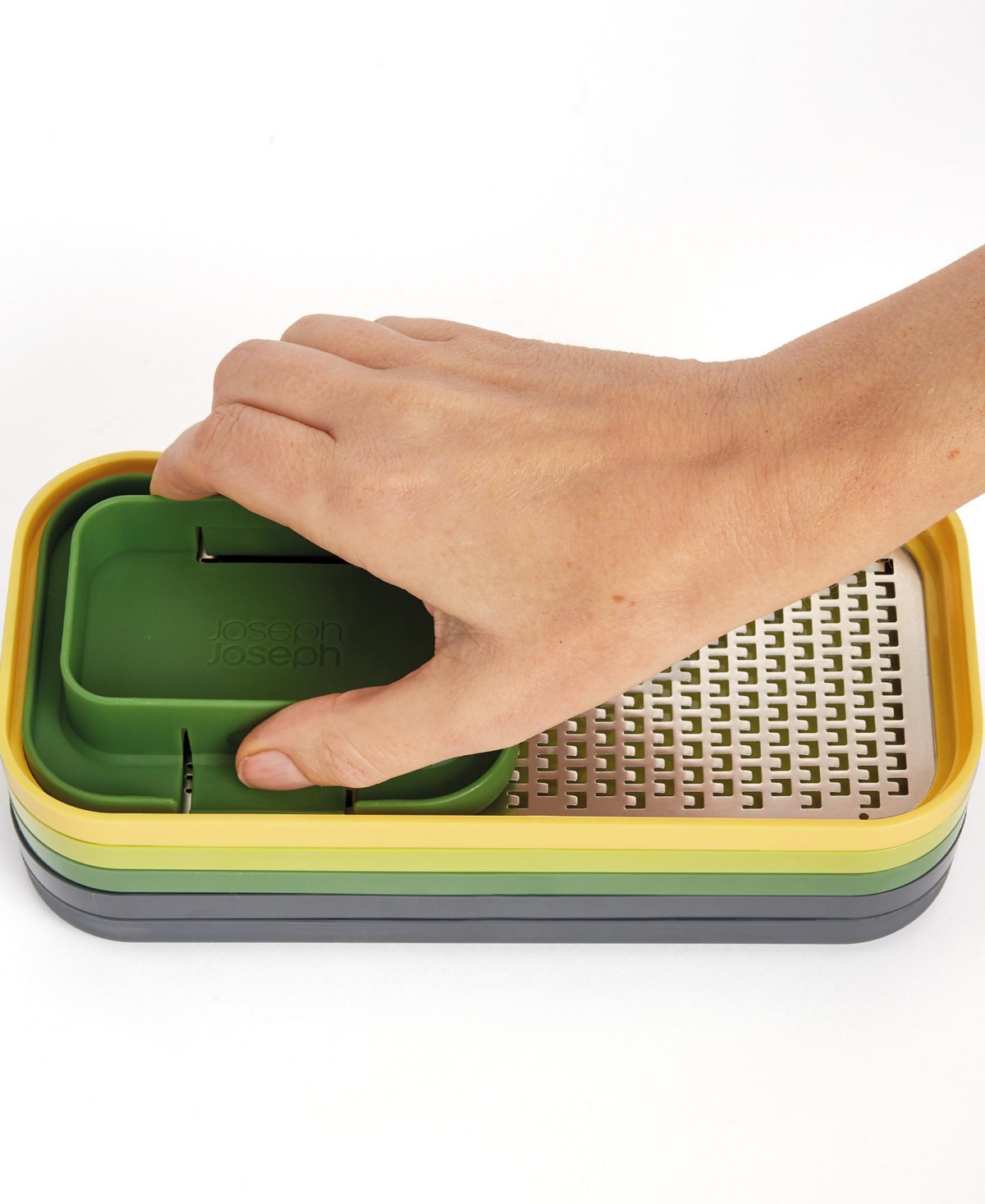 Joseph Joseph Multi-prep Compact 4-in-1 Chop, Grate And Slice Set In Green