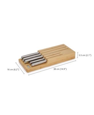 Elevate Steel Knives Bamboo Store 5-Piece Knife Set with in-Drawer Bamboo Storage Tray