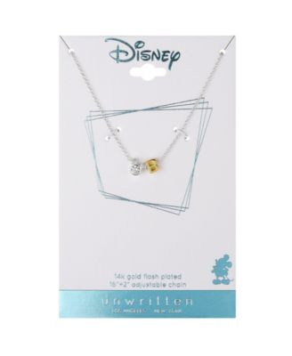 Unwritten Cubic Zirconia Mickey Mouse Initial Pendant Necklace