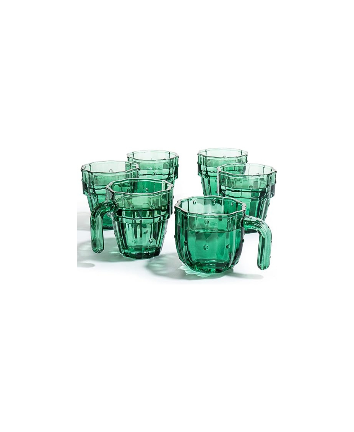 Shop The Wine Savant Cactus Stackable Glasses, Set Of 6 In Green