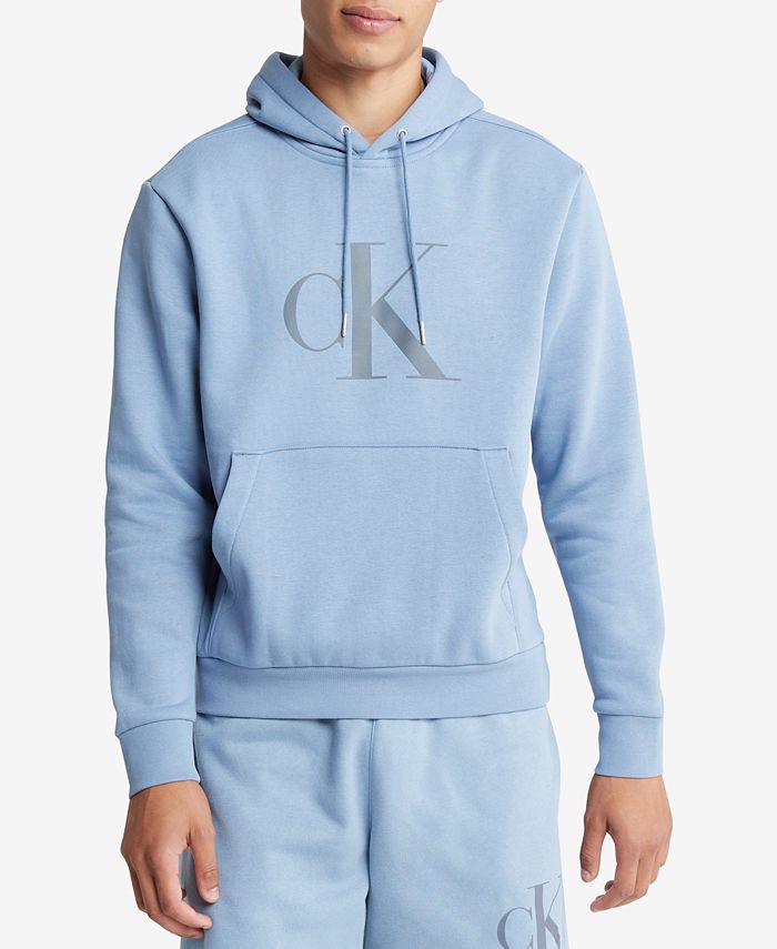 Calvin Klein Men's Monogram Fleece Hoodie - Macy's
