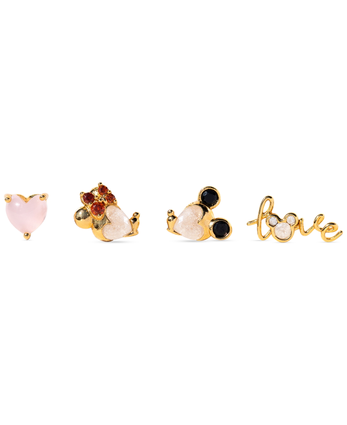 Shop Girls Crew 18k Gold-plated 4-pc. Set Mixed Crystal Forever Love Single Stud Earrings