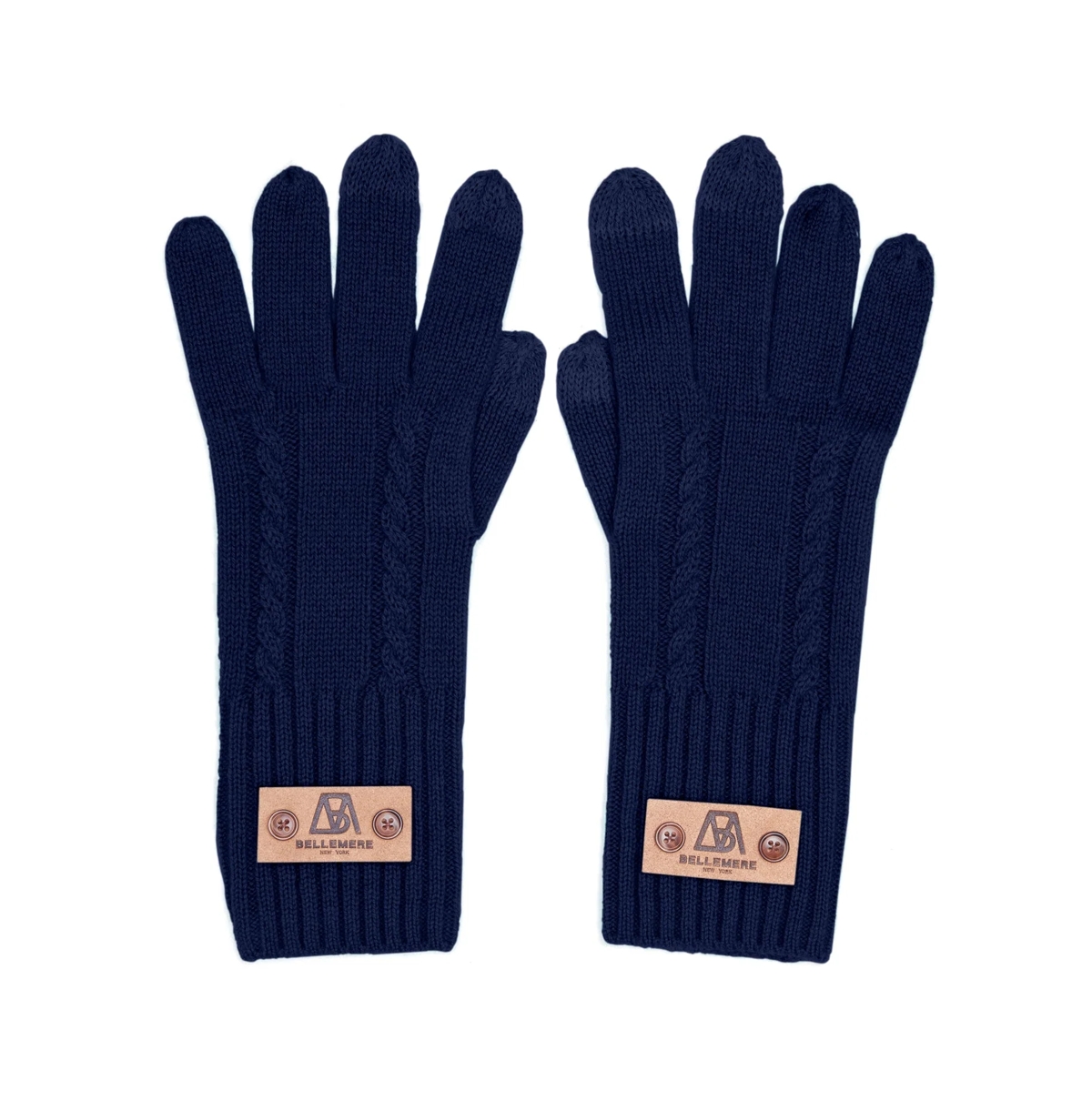 Bellemere Cable-Knit Touch-screen Cashmere Gloves - Sky blue