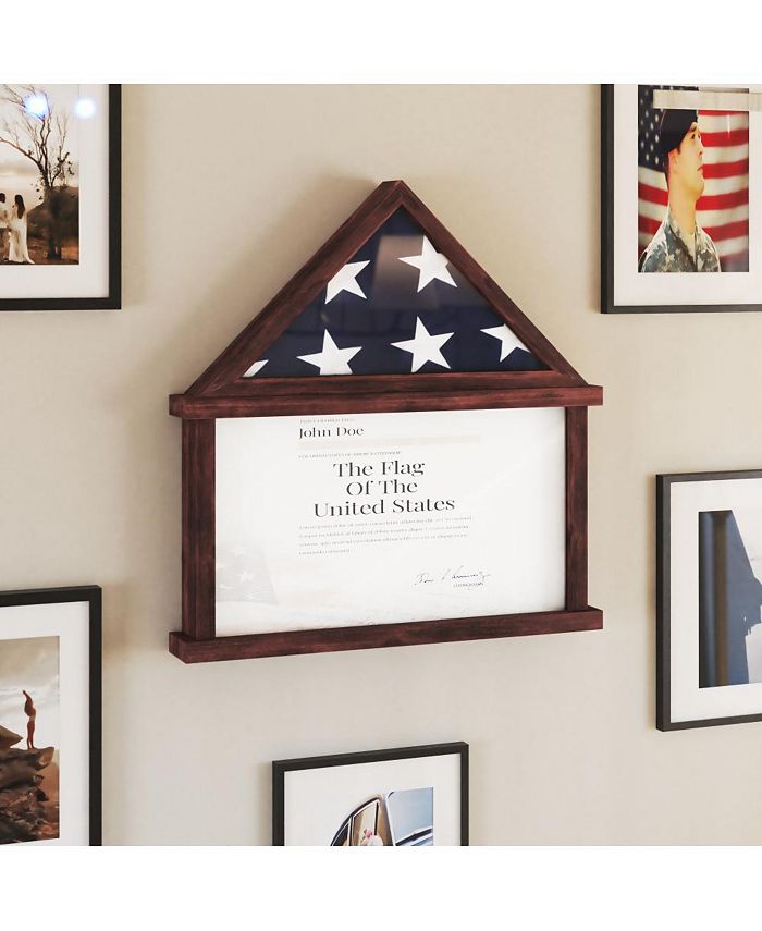 MERRICK LANE Hughes Flag Display Case With Certificate Holder Macy #39 s