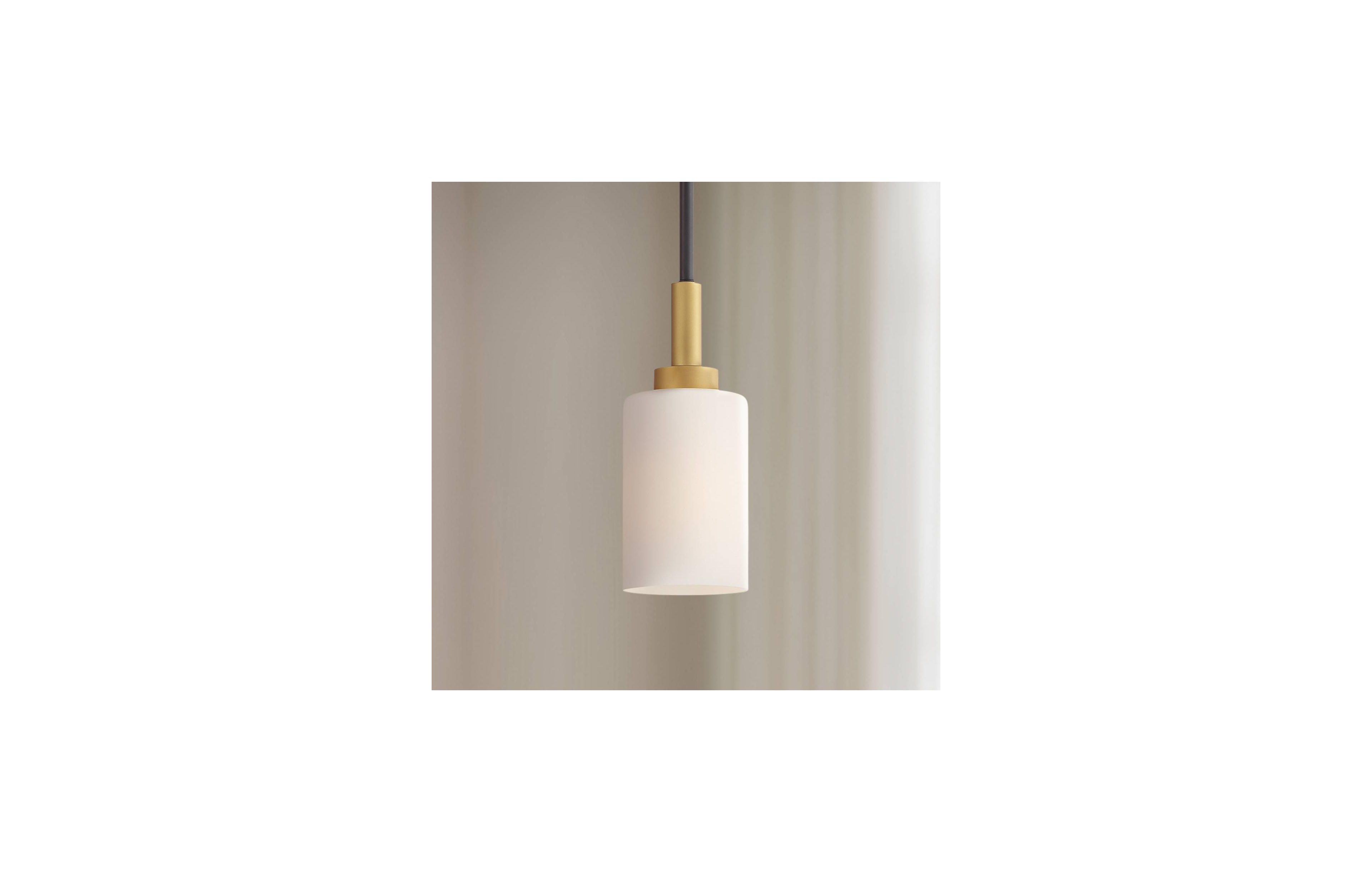 Prue Black Soft Gold Mini Pendant 5 1/4" Wide Modern White Cylinder Shade Fixture for Dining Room House Home Foyer Kitchen Entryway Bedroom Livin