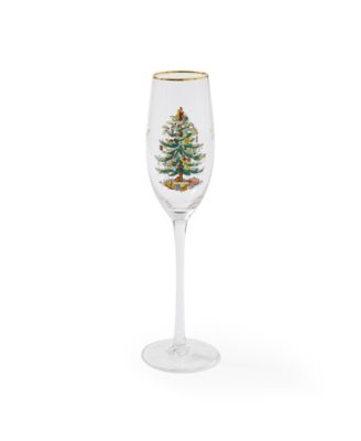 Christmas Tree Champagne Flutes, Set of 4