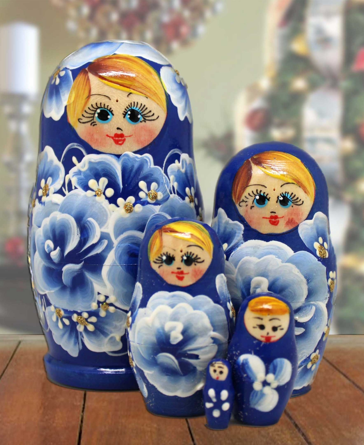 Designocracy Fine Matreshka Hand Painted Nested Doll Set Of 5 By G.debrekht In Multi Color