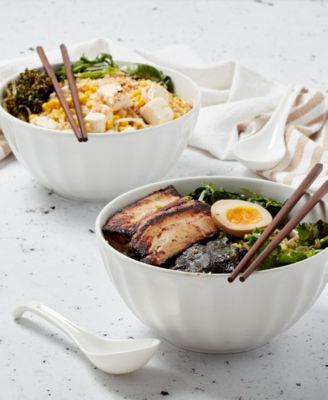 Asian Ceramic 8 Piece Ramen Bowl Set
