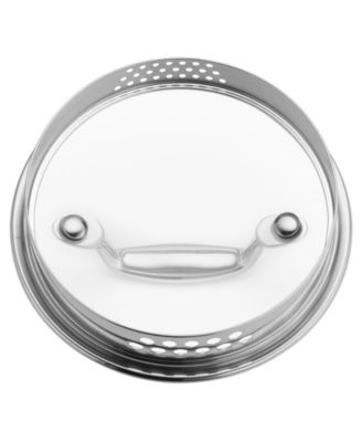 Clad CFX 1-Qt. Saucepan with Strainer Lid and Pouring Spouts