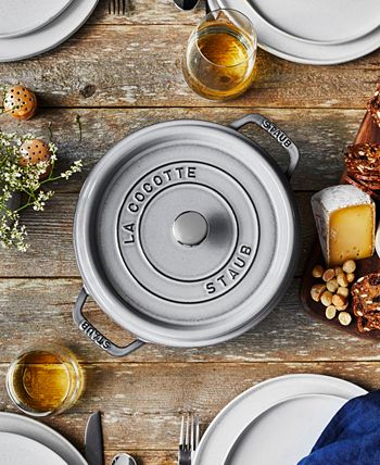 Staub Enameled Cast Iron 4 Qt. Shallow Wide Round Cocotte - Macy's