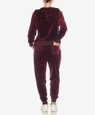 Women's Velour Tracksuit Loungewear 2-Piece Set