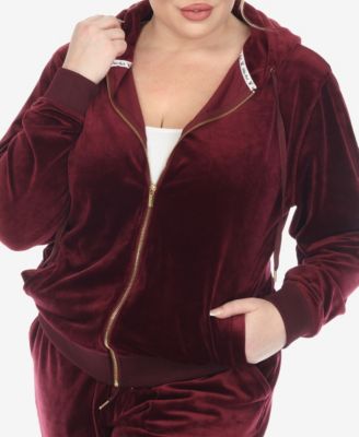 Plus Size Velour Tracksuit Loungewear 2pc Set
