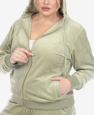 Plus Size Velour Tracksuit Loungewear 2-Piece Set