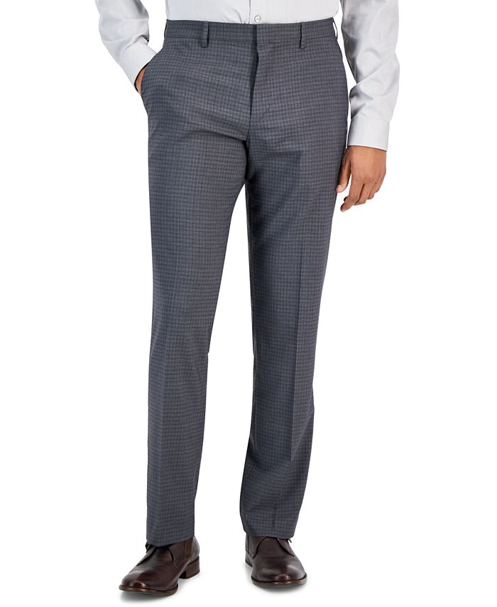 Perry Ellis Portfolio Men's Slim-Fit Stretch Check Dress Pants - Macy's