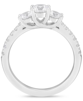 Diamond Three Stone Engagement Ring (1/2 ct. t.w.) in 14k White Gold