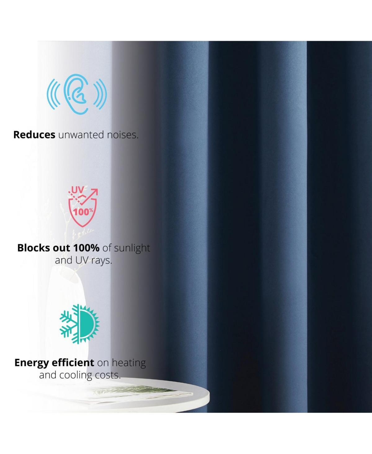 Hlc.me Laurance Full Shaded Blackout Curtains - Thermal Insulation Light Blocking Home Theater Grommet Window Drapery Basement Curtains, Set of 2 - Mi