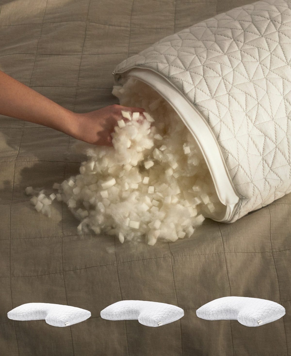 Shop Coop Sleep Goods The Original Cut-out Adjustable Memory Foam Pillow, Queen In White