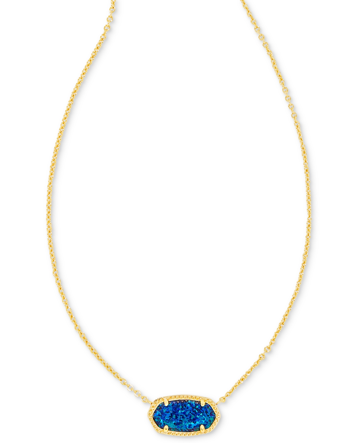 Kendra Scott Elisa Stone Pendant Necklace In 14k Gold Plated, 15-17 In Gold Cobalt Blue Kyocera Opal