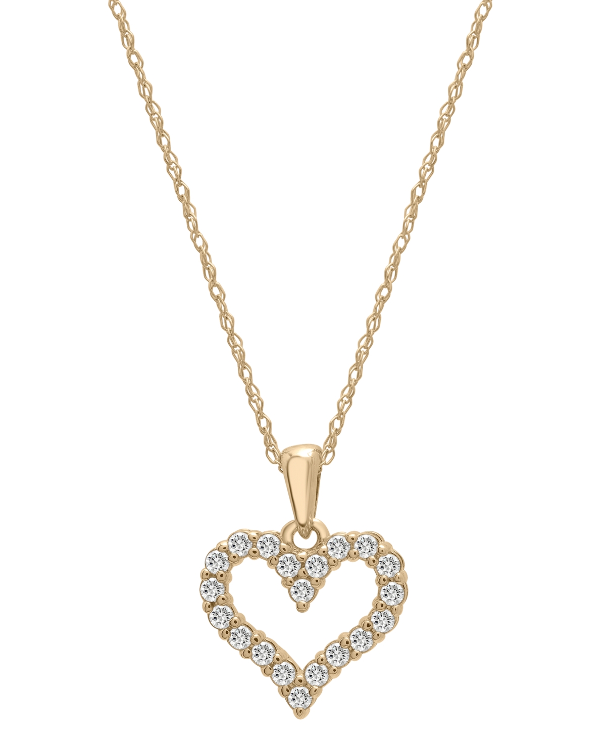 Diamond Open Heart Pendant Necklace (1/4 ct. t.w.) in 14k White or 18