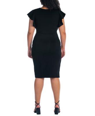 Plus Size V-neck Knee Length Dress