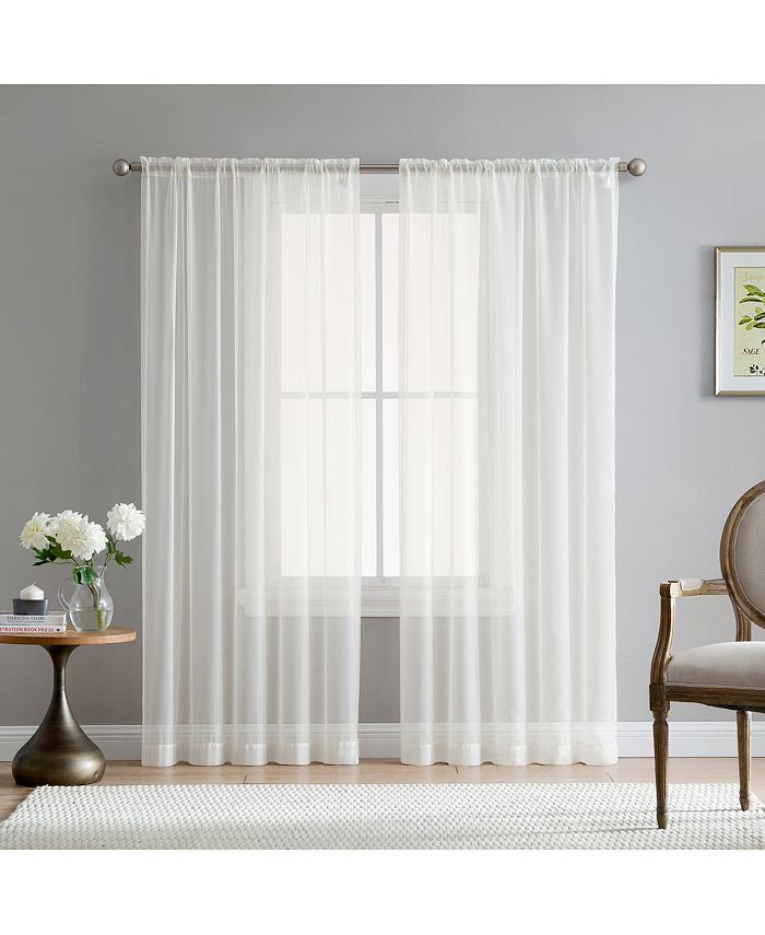 Hlcme 2 Pack Sheer Voile Window Curtain Sheer Panels Macys 4960