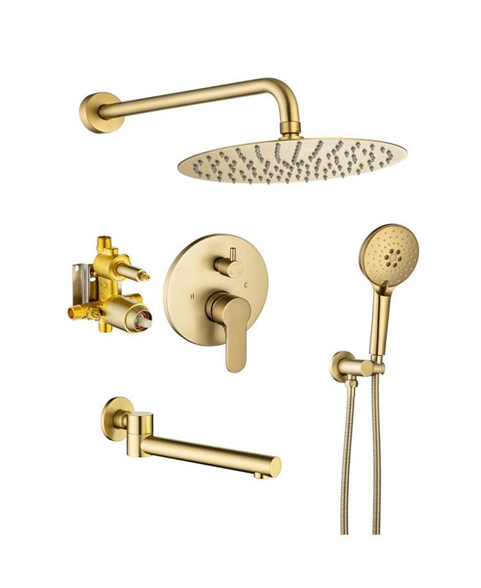 Simplie Fun Tub Shower Faucets Sets Complete Bathtub Faucet Set Brushed