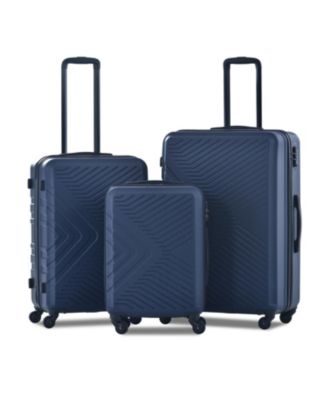 Simplie Fun 3 Piece Luggage Sets Abs Lightweight Suitcase With Two Hooks Spinner Wheels Tsa Lock 20 24 28 Macy s