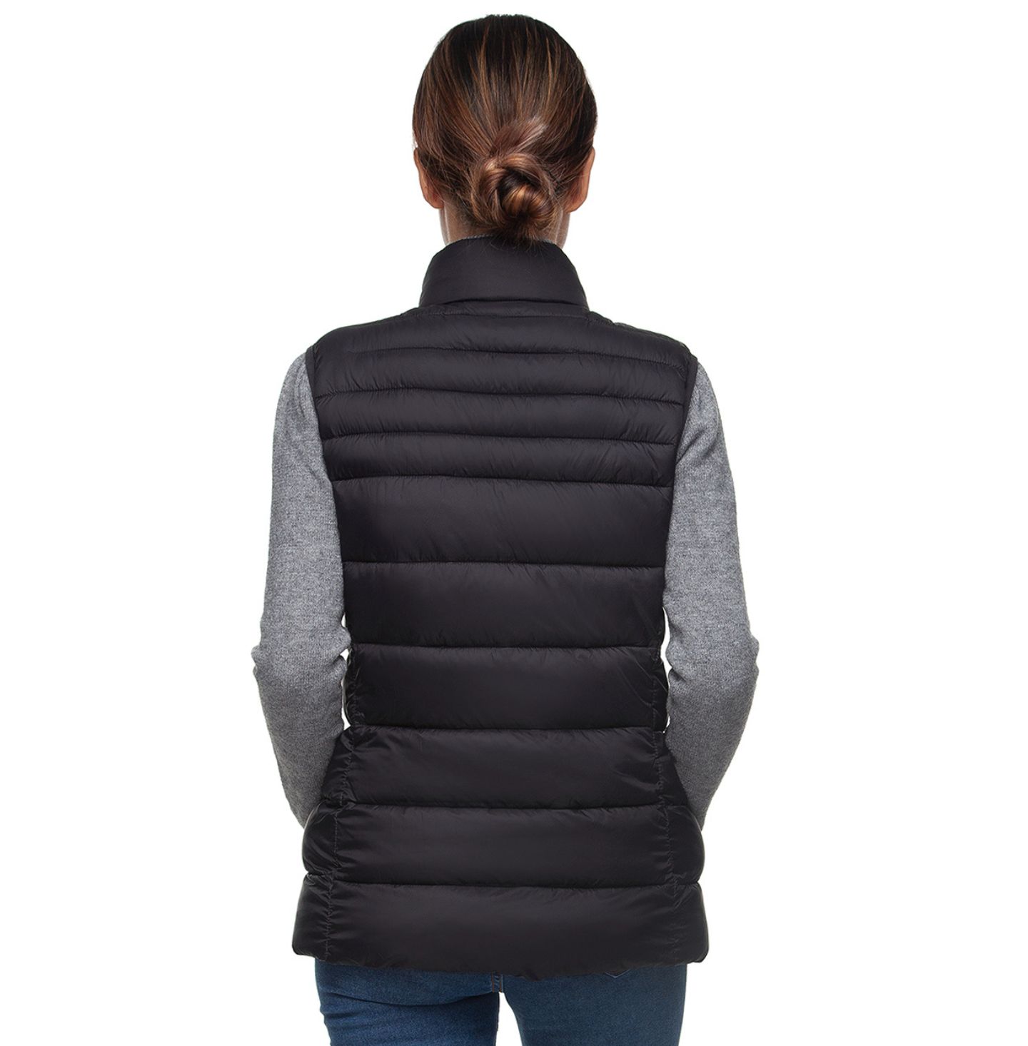 Женский жилет Rokka&Rolla Lightweight Puffer Vest, цвет: Чёрный — фото 2