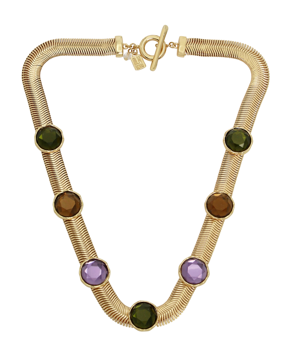 Faux Stone Gem Collar Necklace - Mutli