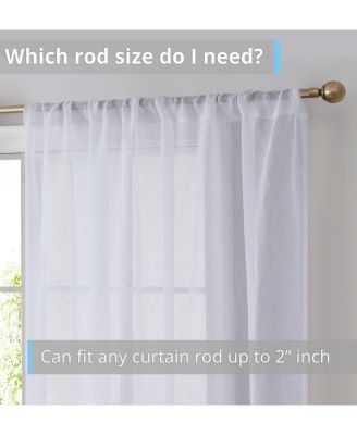 Penelope Faux Linen Textured Semi Sheer Privacy Sun Light Filtering Transparent Window Pocket Hole Thick Curtains Drapery Panels for Bedroom & Living Room, 2 Panels