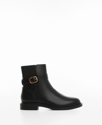 Women's Straight Buckled Ankle Boots