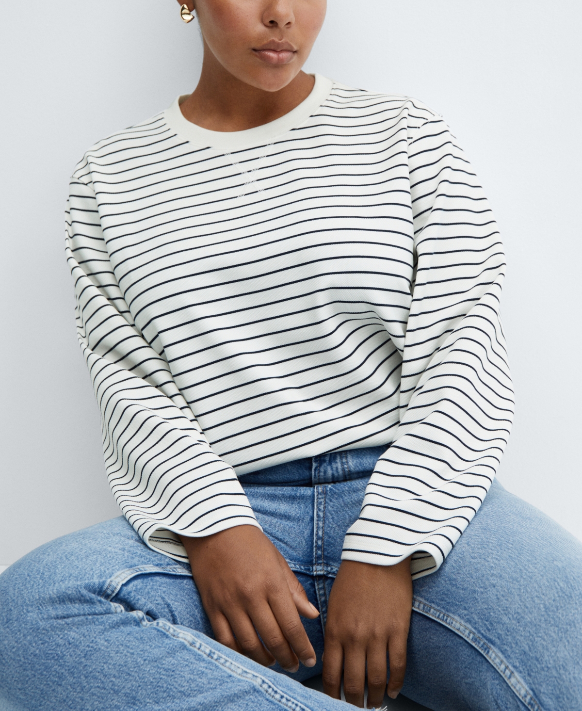 Mango Women's Striped Sweatshirt