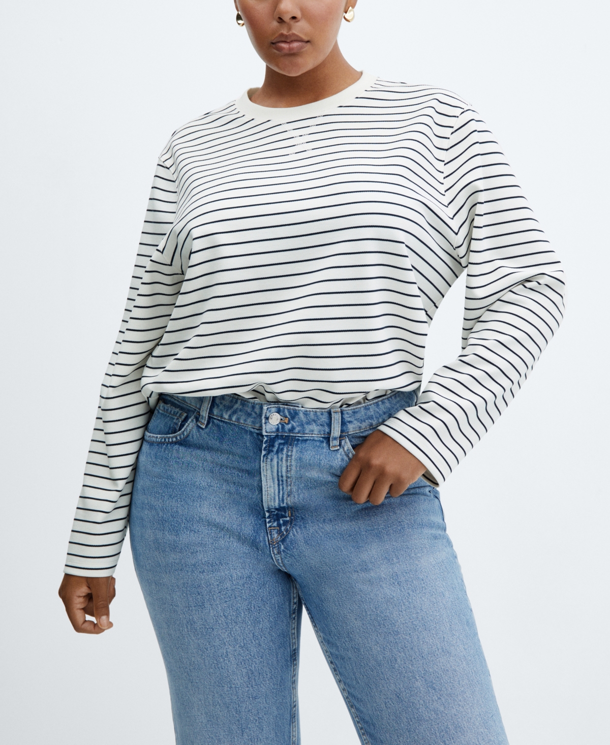 Mango Women's Striped Sweatshirt
