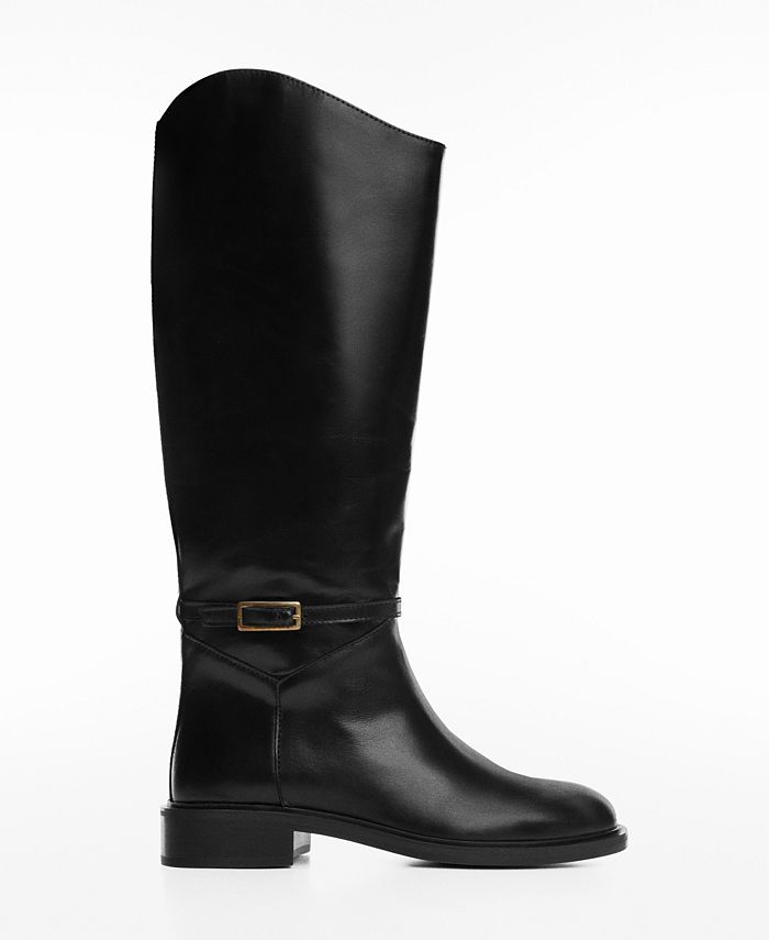 MANGO Women s Riding Style Leather Boots Macy s