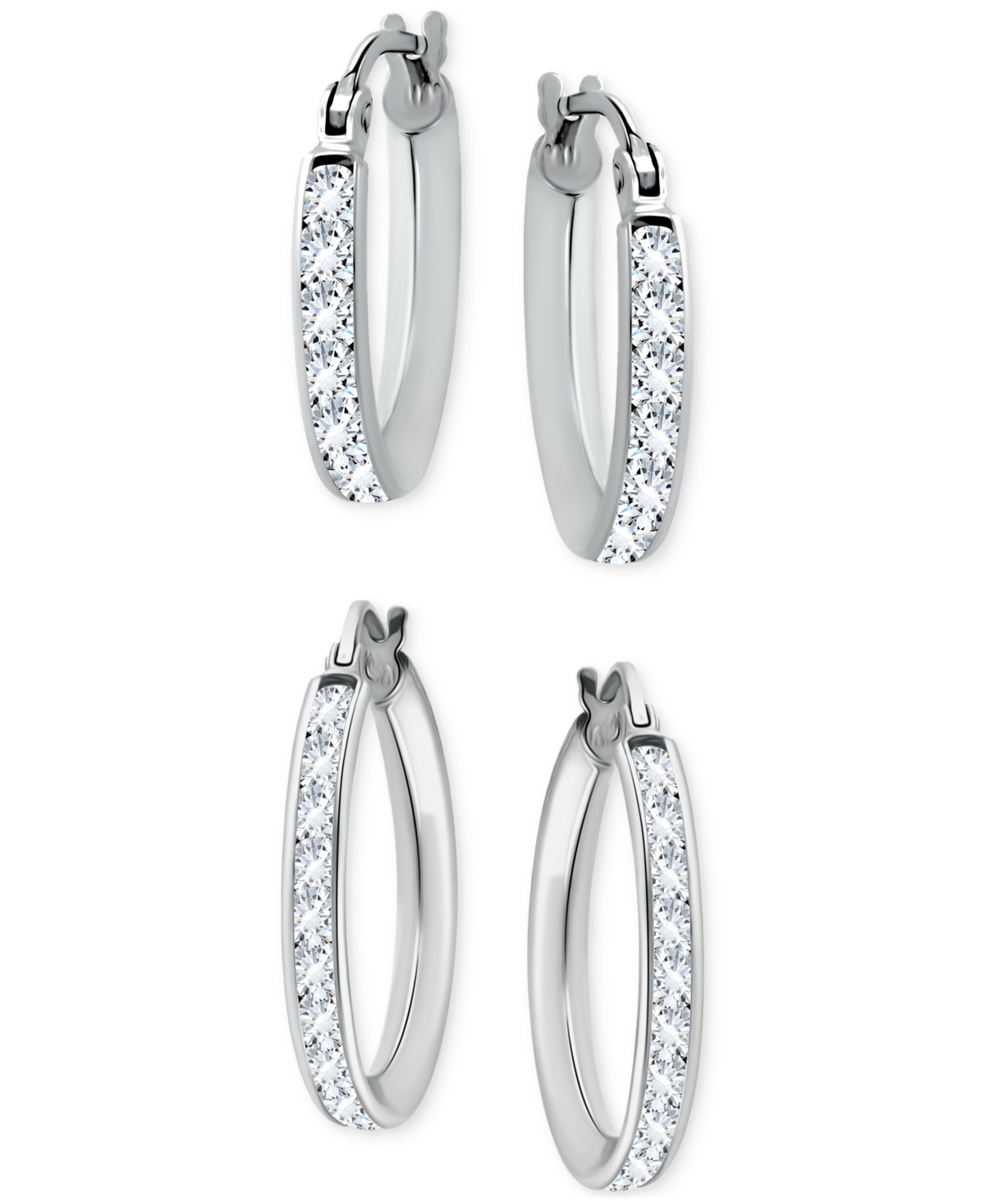 Giani Bernini 2-pc. Set Cubic Zirconia Small Hoop Earrings, Created For Macy's In Silver