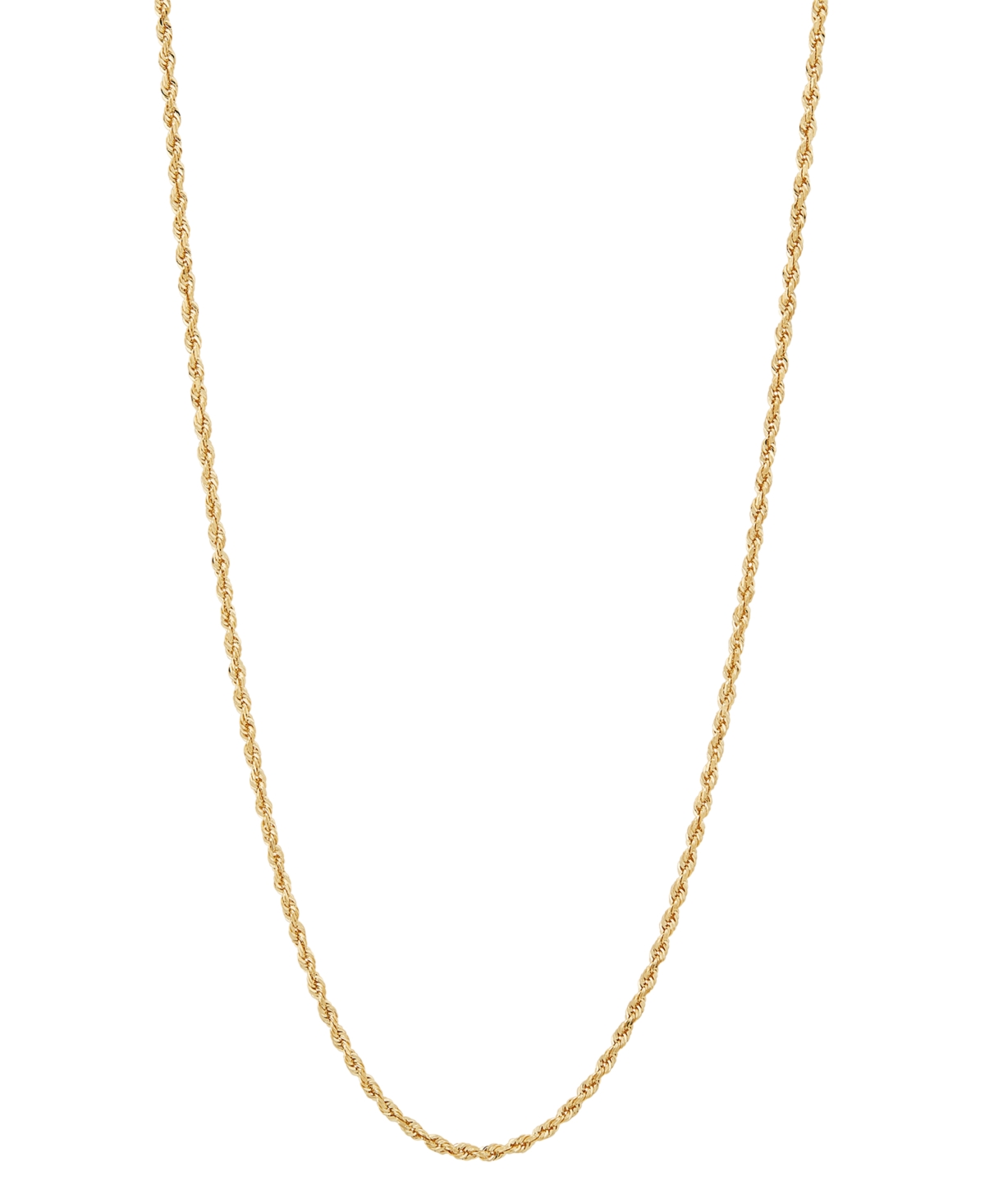 Macy's Glitter Rope Link 20" Chain Necklace (1-3/4mm) In 10k Gold In Yellow Gold