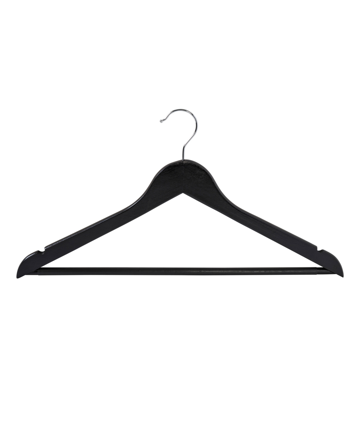 24 Pack Non-Slip Swivel Hook Wood Hangers - Black