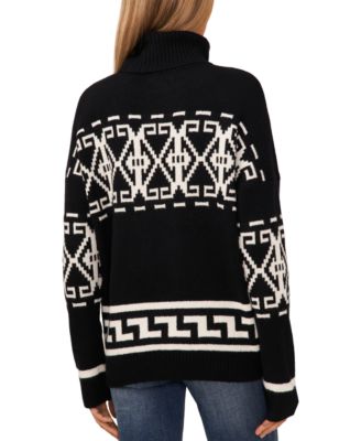 Women's Fair Isle Long Sleeve Turtleneck Sweater