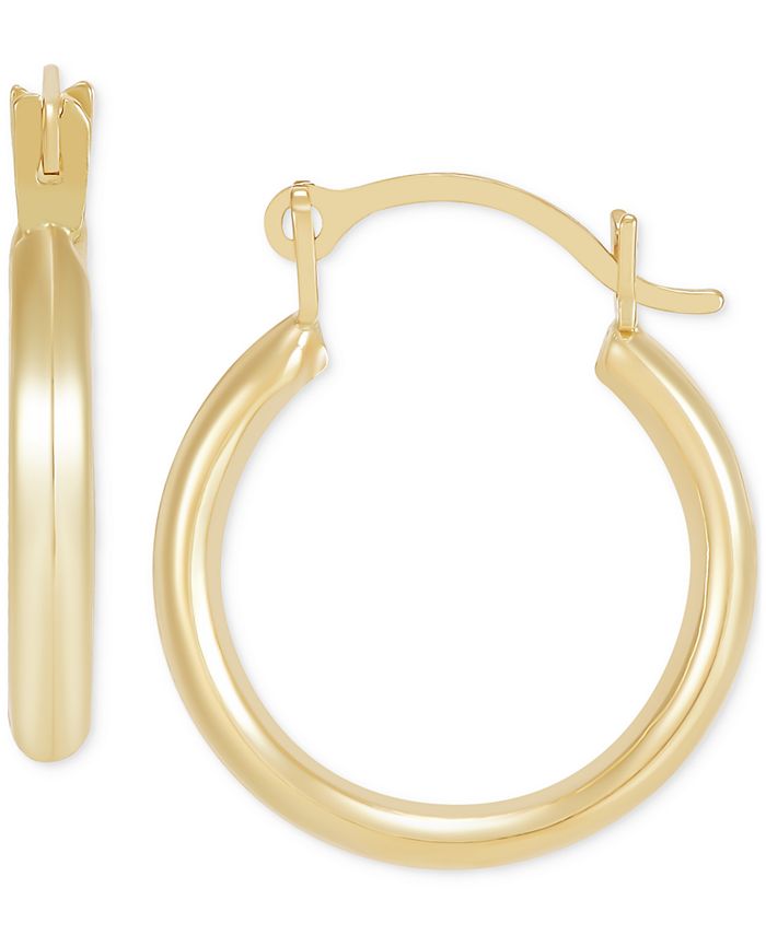 Macy s Polished Tube Extra Small Hoop Earrings 12mm in 10k Gold