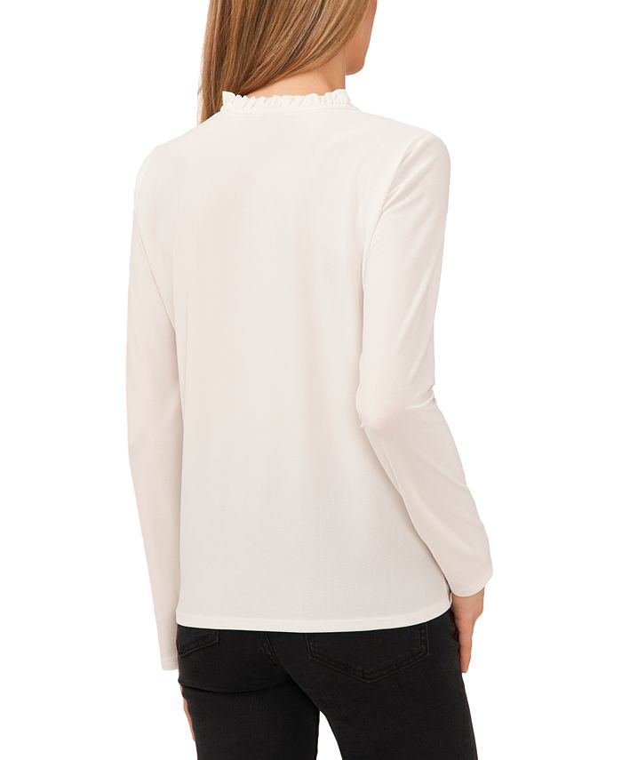 Meilani Stripe Ruffle Trim Long Sleeve Top