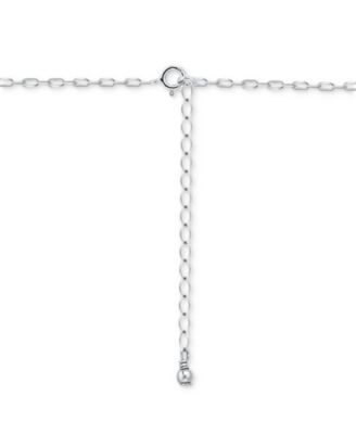 Cubic Zirconia Pav&eacute; Flower Pendant Necklace in Sterling Silver, 16" + 2" extender, Created for Macy's