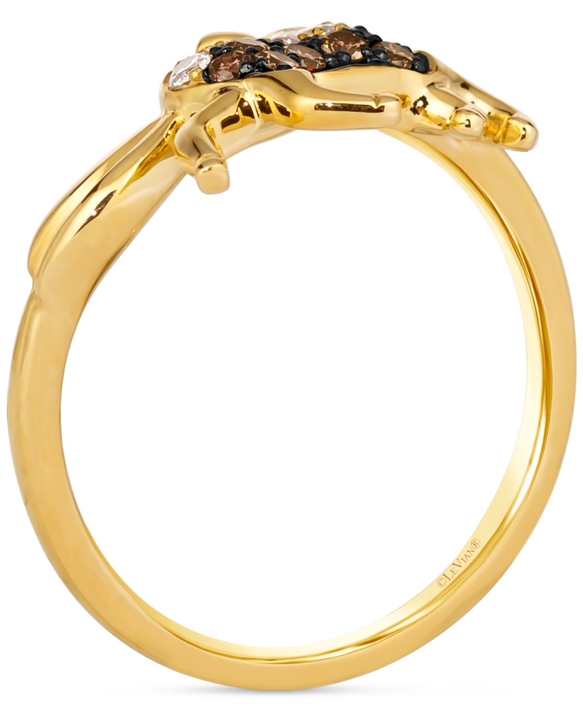 Le Vian Chocolate Diamond & Nude Diamond Horse Ring (1/3 ct. t.w.) in 14k Gold - 14K Honey Gold Ring