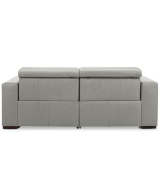 Nevio 82" 2-Pc. Leather Sectional with 2 Power Recliners and Headrests, Created For Macy's