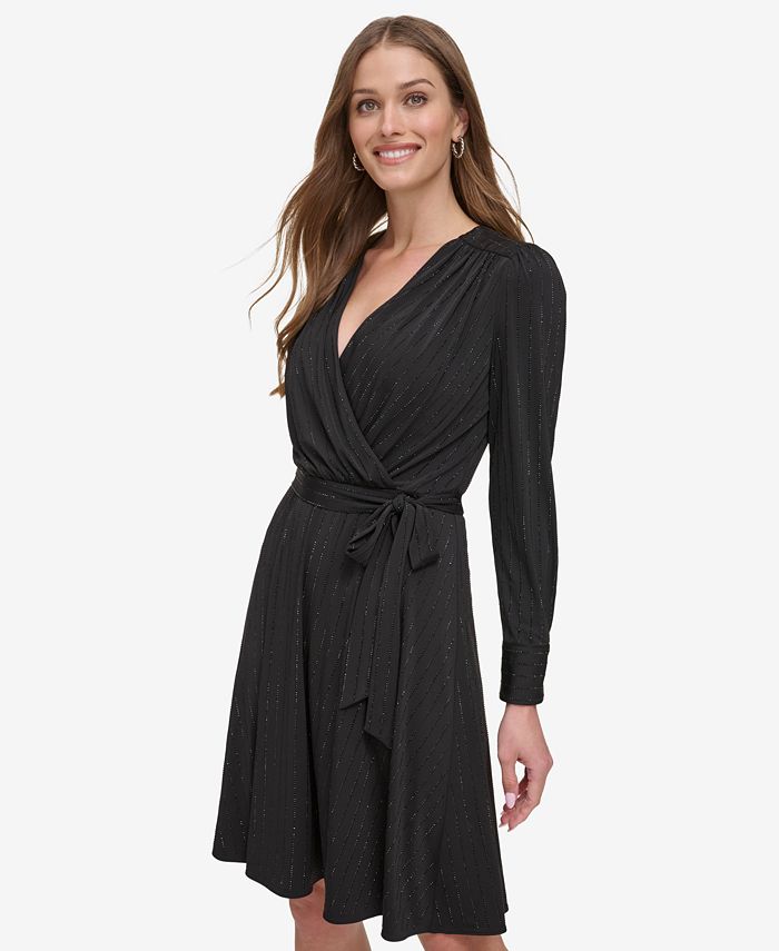 DKNY Women's Faux Wrap Dress Pink Size 12