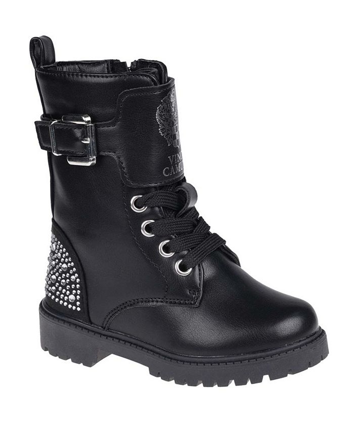 Vince Camuto Toddler Girls Comfy Lace-Up Combat Boots with Rhinestones ...