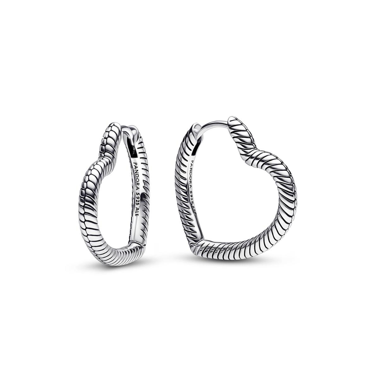 Shop Pandora Moments Heart Charm Hoop Earrings In Silver