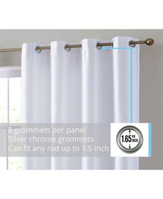 Jefferson Faux Silk Semi Sheer Light Filtering Microfiber Lined Grommet Lightweight Window Curtains Drapery for Bedroom, Dining Room & Living Room, 2 Panels